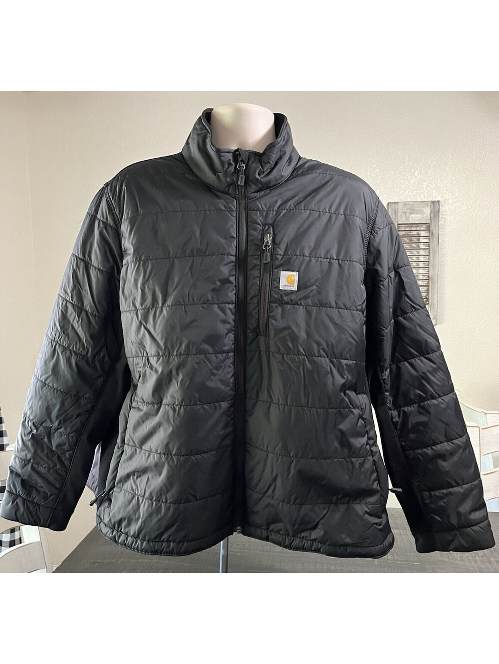 Carhartt Black Quilted Puffer Jacket Coat 2XL Relaxed Fit Rugged Flex Insulated